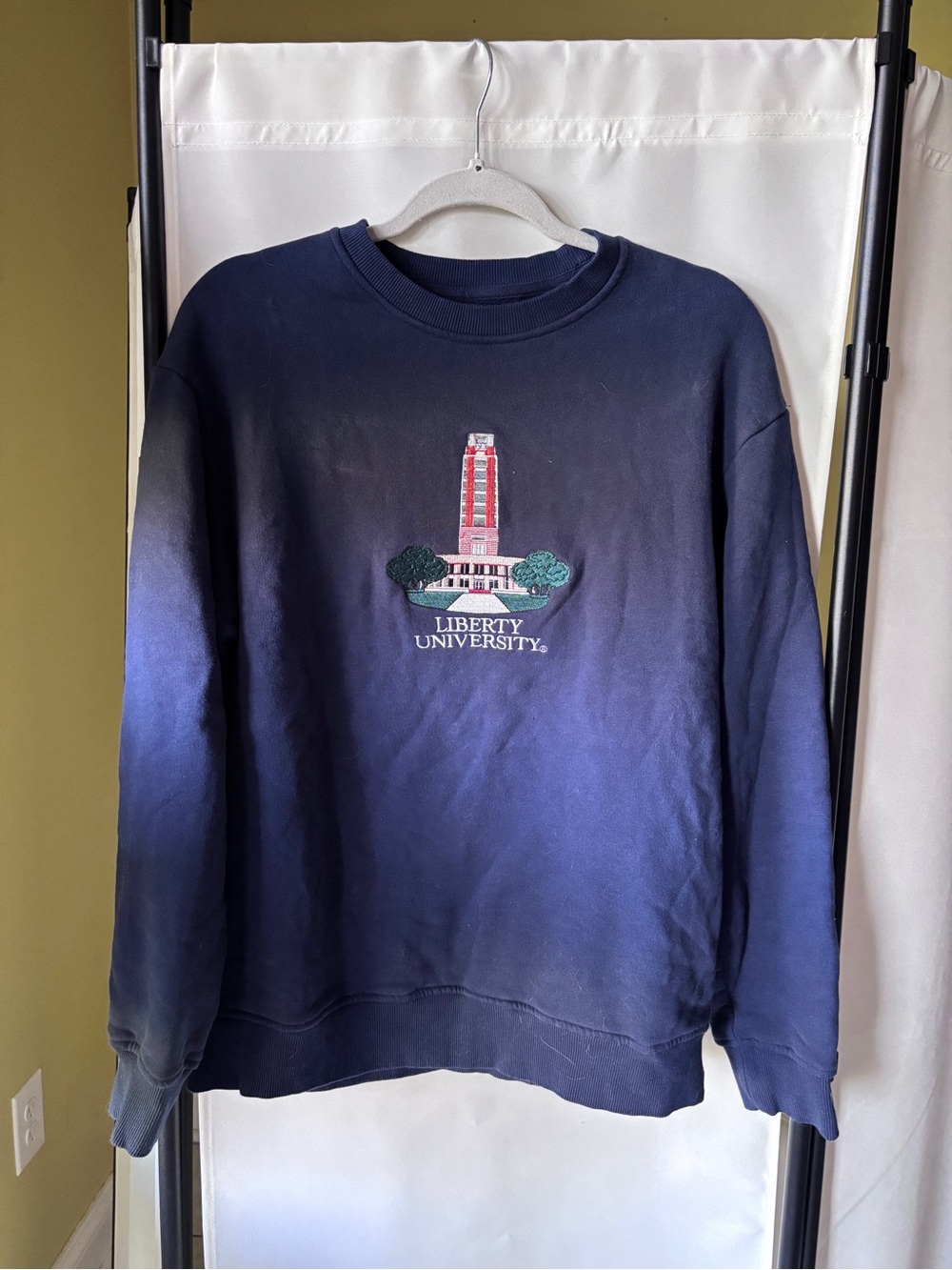 Liberty University Embroidered Navy Crewneck Sweatshirt